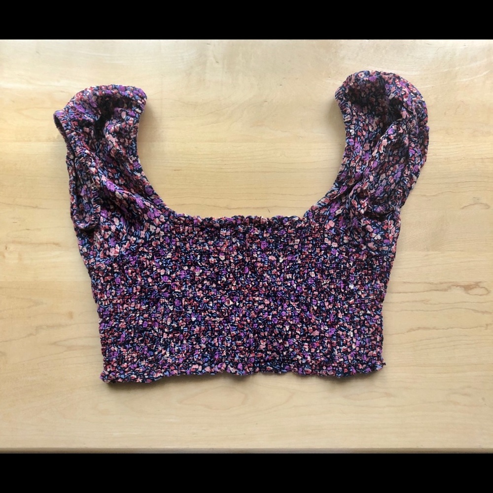 Floral Smocked Crop